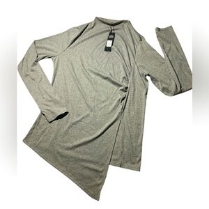 Ribbed mock tunic, long sleeves